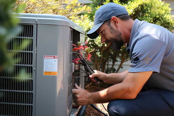 An Aaron's technician arriving to a Houston home